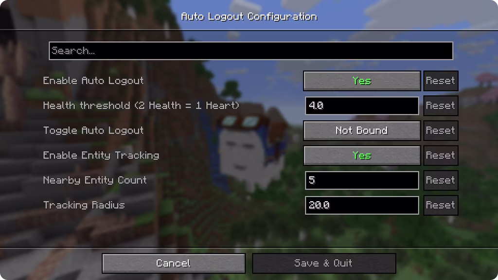 Mod Menu Settings Screenshot